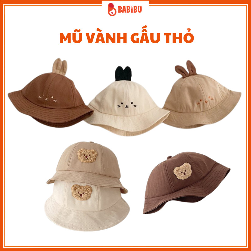 Mũ vành thêu thỏ