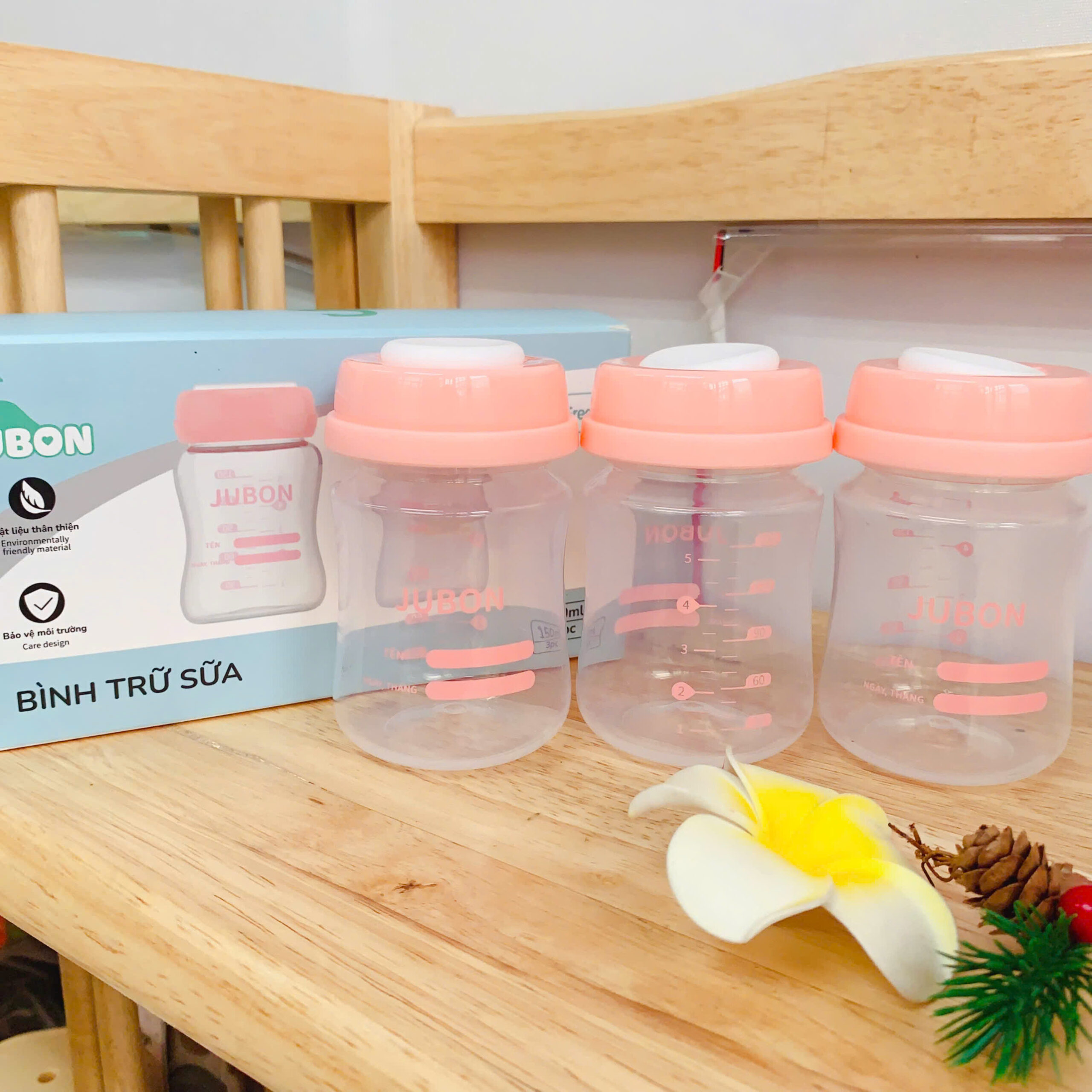 Set 3 trữ hộp trữ sữa Jubon