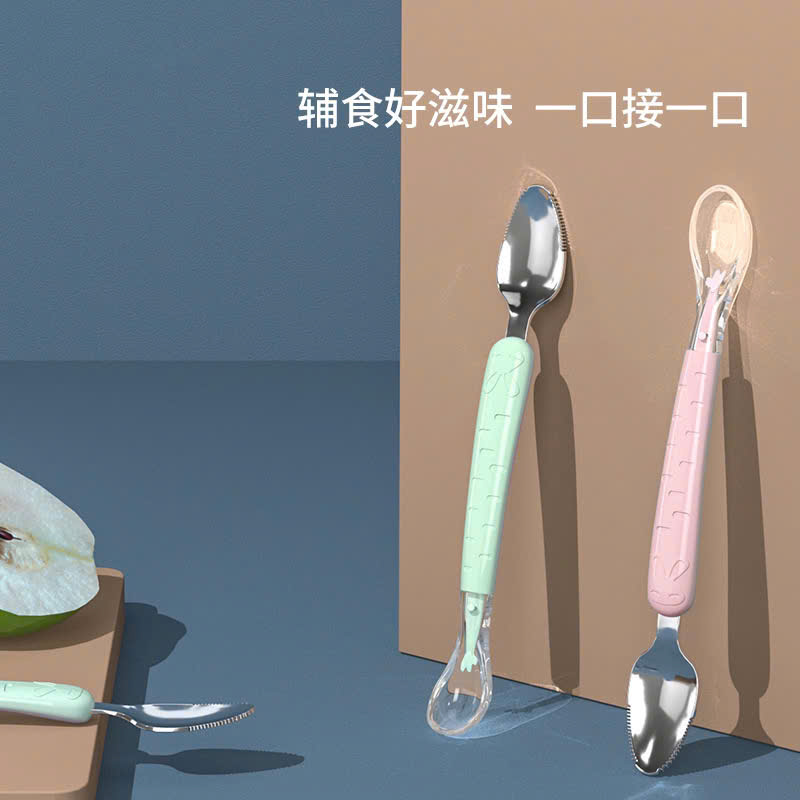 Thìa hai đầu nạo xanh hồng 