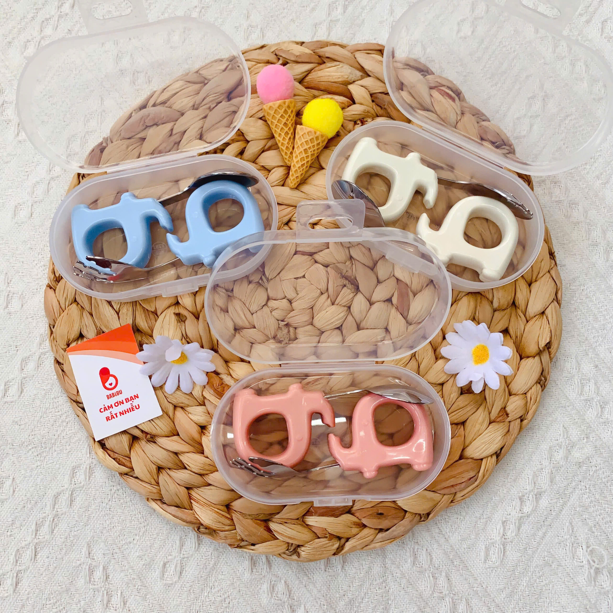 Thìa rĩa inox set 2 kèm hộp 