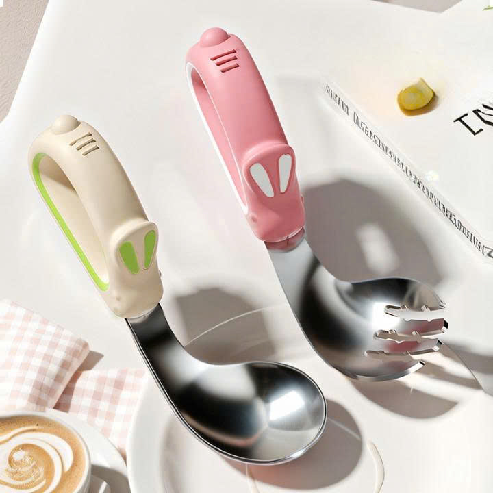 Thìa rĩa inox set 2 kèm hộp thỏ 