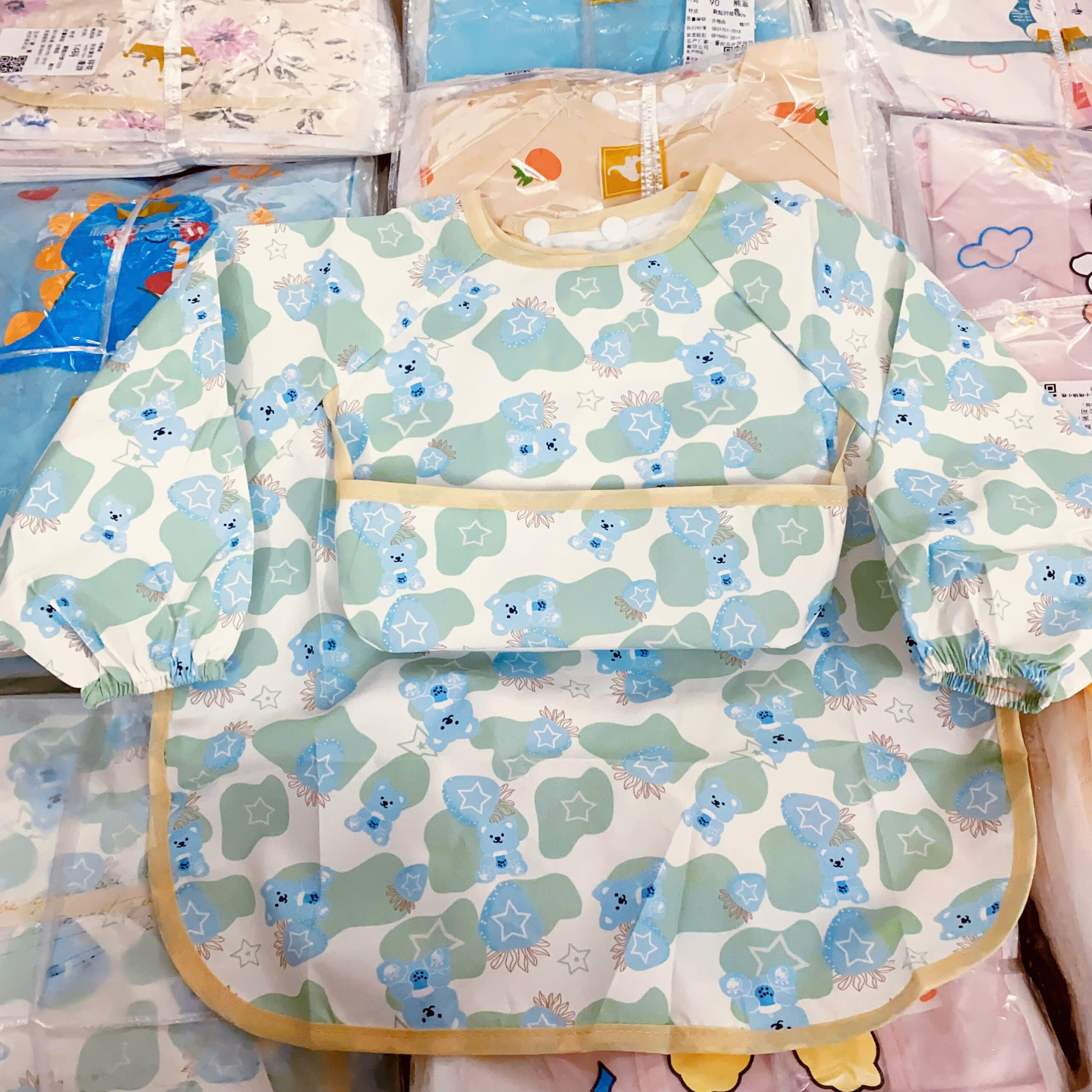 Yếm ăn dặm dài tay có máng cổ - Ảnh 5