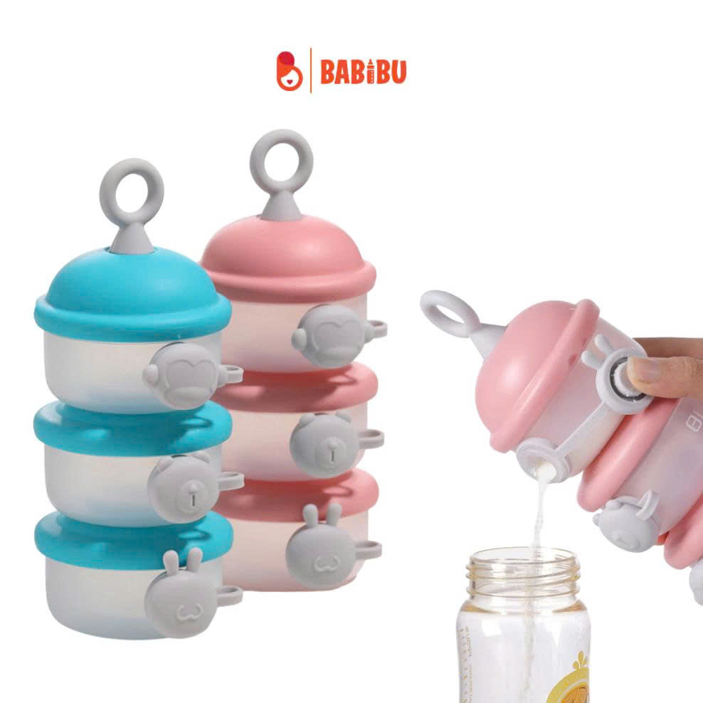 Hộp đựng sữa bột set 3 hình thú