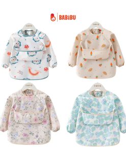 Yếm ăn dặm dài tay có máng cổ